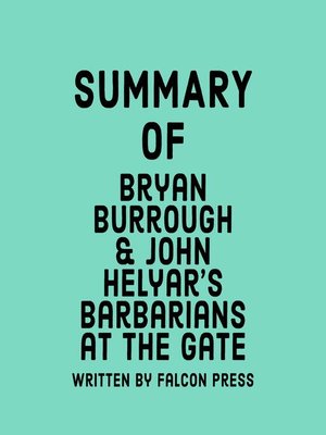 cover image of Summary of Bryan Burrough and John Helyar's Barbarians at the Gate